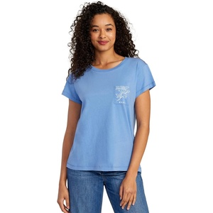 image:imageRVCA Womens Red Stitch Short Sleeve Graphic Tee ShirtMeadowBlue Yonder