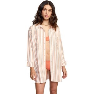 image:imageRVCA Womens Solstice Button Up CoverupSwimwear Cover UpSolstice Button UpCanyon Rose