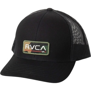 image:imageRVCA Mens Curved Brim Trucker Hat Structured Hat with Curved Bill Adjustable Snapback ClosureRvca Curved TruckerBlack Camo
