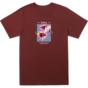 image:imageRVCA Mens Red Stitch Graphic Crew TShirtFalse Parisol  Red Earth